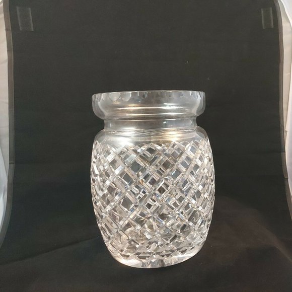 ABP American Brilliant Period Cut Glass~Crystal Heavy Vase Criss Cross~8.5” tall - Picture 9 of 9